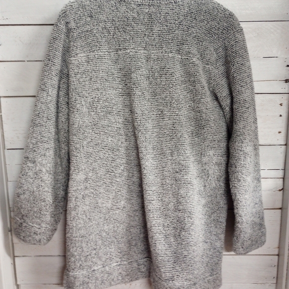 Soft Surroundings Luxe Sherpa Pullover 1/4 Zip Grey Size XSmall W/ Front Pocket - Picture 6 of 9